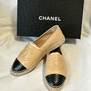 ❌ SOLD❌ Chanel Tan and Black Espadrilles